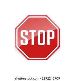 stop Warning Sign, red Stop Sign isolated on white background. Traffic regulatory warning stop symbol, Vector illustration, editable and printable modern hazard caution board sticker EPS - Powered by Shutterstock - Get 15% off with code: PIKWIZARD15