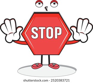 Stop warning sign . Vector illustration