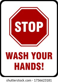 Stop Wash Your Hands Vertical Icon with an Aspect Ratio of 3:4. Vector Image. - Shutterstock ID 1736623181