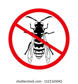 Stop wasp. A stinging insect, an insect pest. Flat design. Vector illustrator.