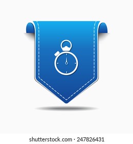 Stop Watch Blue Vector Icon Design