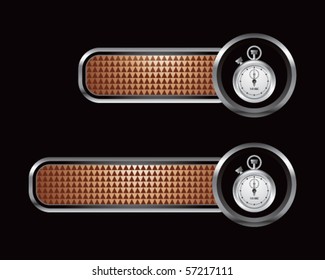 stop watch bronze checkered tabs