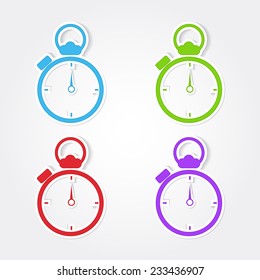 Stop Watch Colorful Vector Icon Design