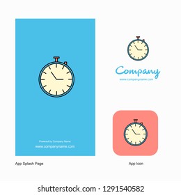 Stop watch Company Logo App Icon and Splash Page Design. Creative Business App Design Elements