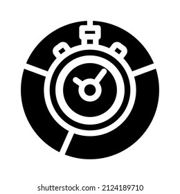 stop watch glyph icon vector. stop watch sign. isolated contour symbol black illustration