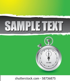 stop watch green ripped advertisement