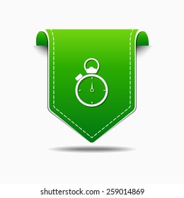 Stop Watch Green Vector Icon Design