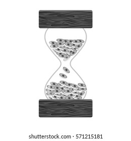 stop watch and hourglass icon design, vector illustration