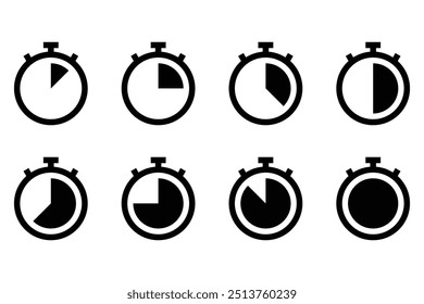 Stop watch icon, clock icon vector