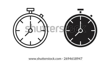 Stop watch icon concept. Logo symbol for web and mobile. Pixel Perfect.