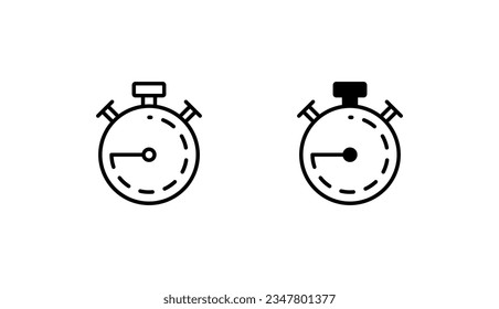 Diseño de icono de Stop Watch con ilustración de fondo blanco