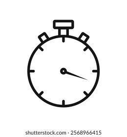 Stop watch icon Isolated flat vector in outline