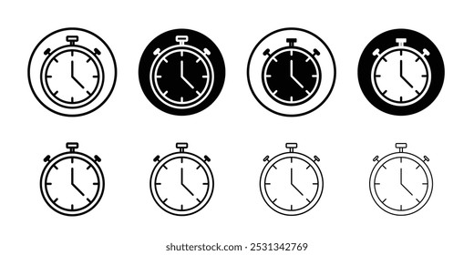 Parar ícone de relógio logotipo linear isolado