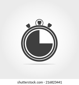 Stop watch icon on white background