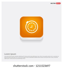Stop Watch Icon Orange Abstract Web Button - Free vector icon