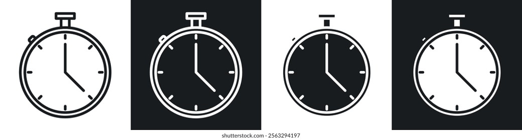 Stop watch icon pack for app and website ui designs.