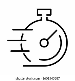 Stop watch icon for service, order, fast and worldwide shipping