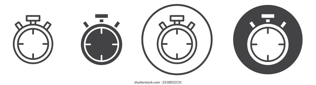 Stop watch icon thin line illustration