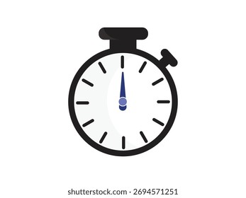  Ilustración vectorial del icono del reloj de parada sobre fondo blanco