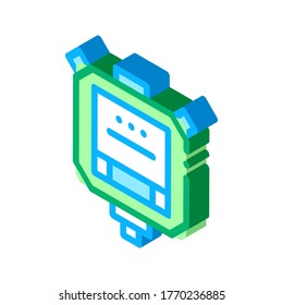Detener el vector de iconos de Watch. Signo de paro isométrico de Watch. ilustración de símbolo aislado de color