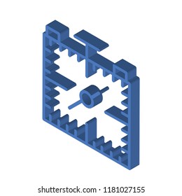Stop watch isometric left top view 3D icon