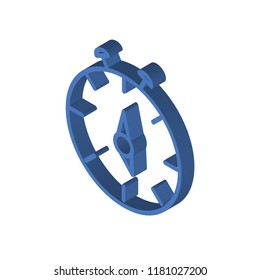 Stop watch isometric left top view 3D icon