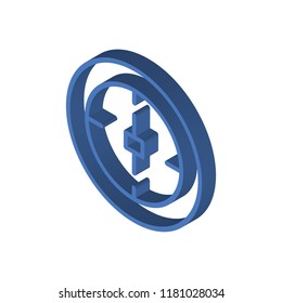 Stop watch isometric left top view 3D icon