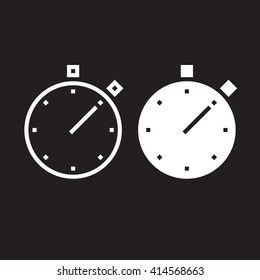 stop watch line icon, outline and solid vector illustration, linear pictogram isolated on black