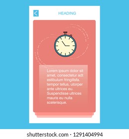 Stop watch mobile vertical banner design design. Vector
