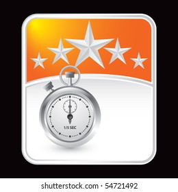 stop watch orange star background