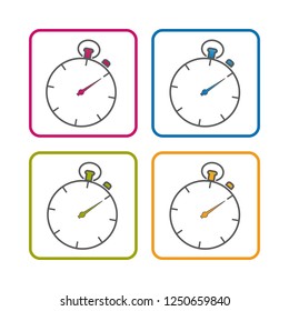 Stop Watch - Outline Styled Icon - Editable Stroke - Vector Illustration - Isolated On White Background