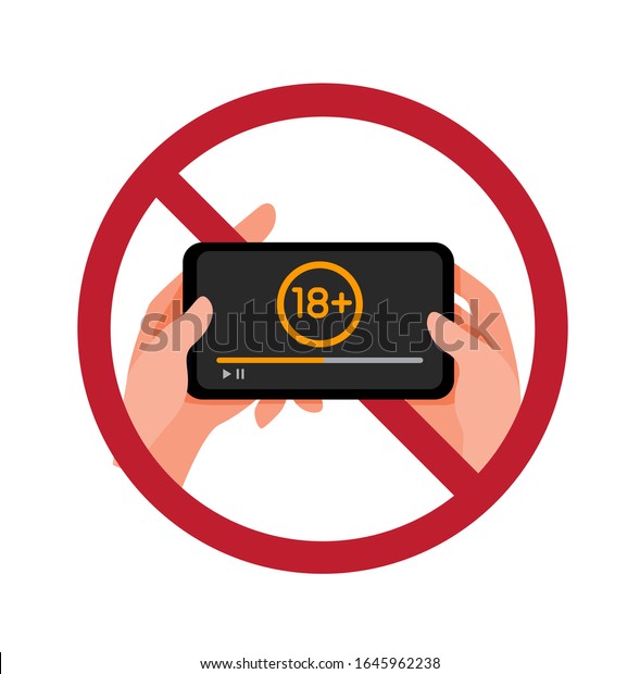 icône de panneau de campagne porno, symbole d'avertissement vidéo mature avec illustration vectorielle isolée sur fond blanc