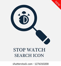 Stop watch search icon. Editable Stop watch search icon for web or mobile.