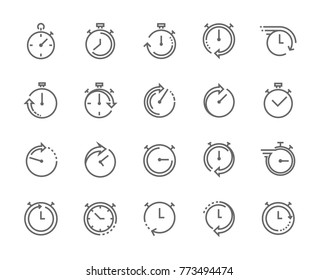 Stop Watch Symbol, Fast Time Icon, Express And Urgent Services. 48×48 Pixel Perfect. Editable Stroke.