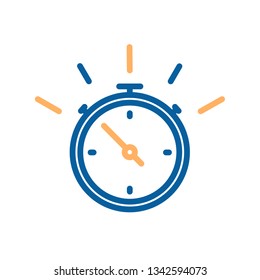 Stop watch thin line icon. Vector illustration for concepts of time, fast delivery, express services, urgency, sports, competition