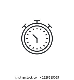 stop watch time vector icon alarm clock showing minute second