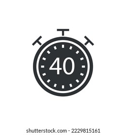 stop watch time vector icon alarm clock showing minute second