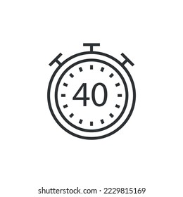stop watch time vector icon alarm clock showing minute second