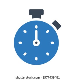 stop watch vector glyph color icon 
