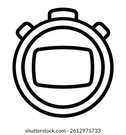 Stop Watch Vector Line Icon Design