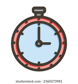 Stop Watch Vector Thick Line Filled Colors Icon For Personal And Commercial Use.
