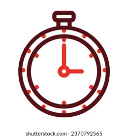 Stop Watch Vector Thick Line Two Color Icons For Personal And Commercial Use.
