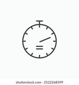 Stop watchline in Thin line black color. flat simple vector symbols illustration.