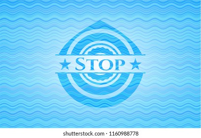 Stop water badge.