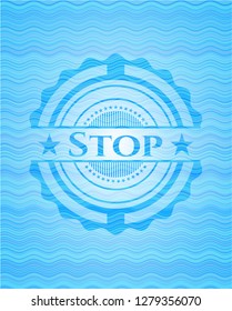 Stop water representation badge.