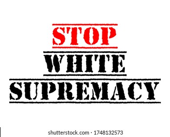 Stop White Supremacy Vector Text Vintage