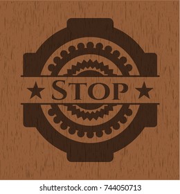 Stop wood signboards