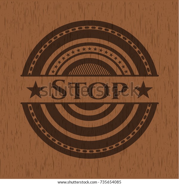 Stop wooden emblem.\
Retro