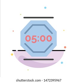 Stop Work, Rest, Stop, Work, Working Abstract Flat Color Icon Template