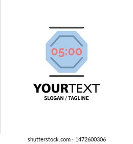 Stop Work, Rest, Stop, Work, Working Business Logo Template. Flat Color